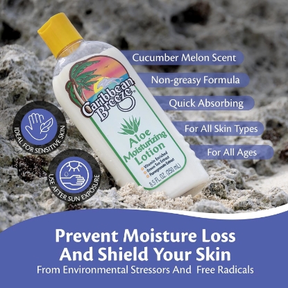 Picture of Caribbean Breeze Aloe Moisturizing Lotion Fruity Cucumber Aloe Vera Lotion for Skin  8.5 Oz