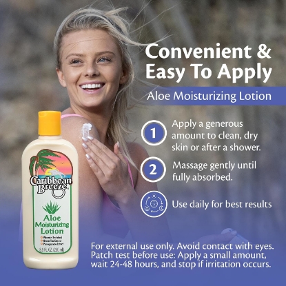 Picture of Caribbean Breeze Aloe Moisturizing Lotion Fruity Cucumber Aloe Vera Lotion for Skin  8.5 Oz