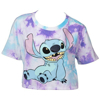Picture of Disney Stitch Tie Dye Crop Top Shirt for Junior Girls Blue Xs