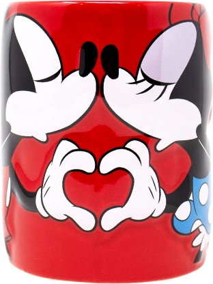 Picture of Mickey Minnie Love 14oz Relief Mug Red