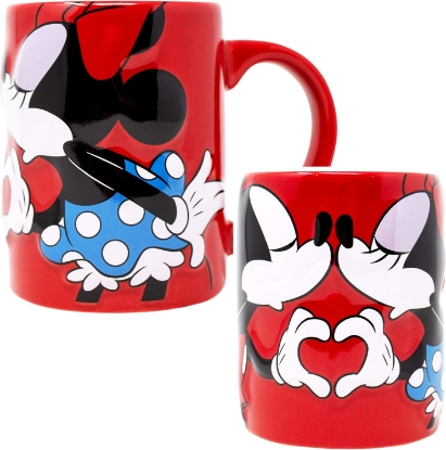 Picture of Mickey Minnie Love 14oz Relief Mug Red