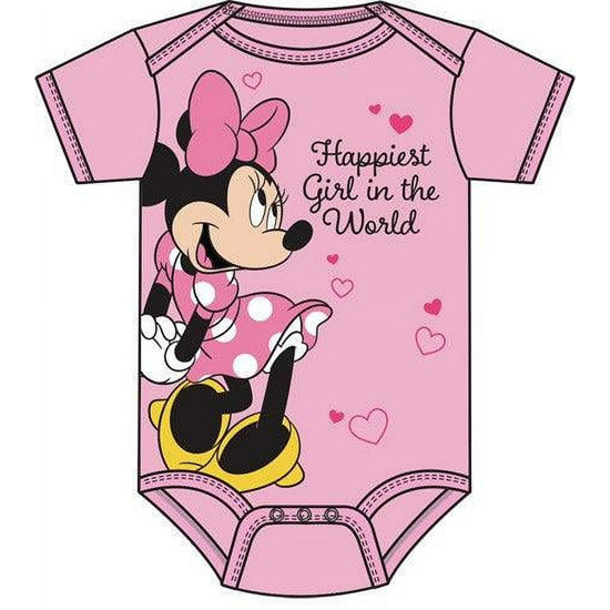 Picture of Disney Minnie Mouse Happiest Girl In The World Infant Onesie Size 12M Pink