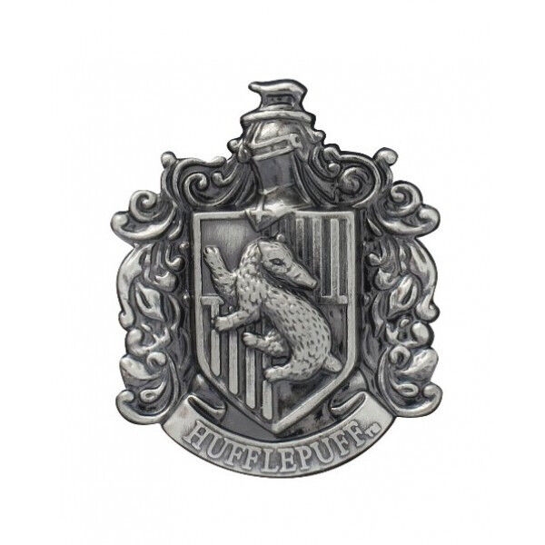 Picture of Harry Potter Hufflepuff School Crest Pewter Lapel Pin Silver 1 Inch