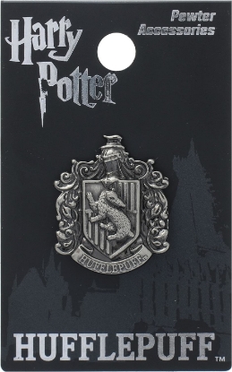 Picture of Harry Potter Hufflepuff School Crest Pewter Lapel Pin Silver 1 Inch