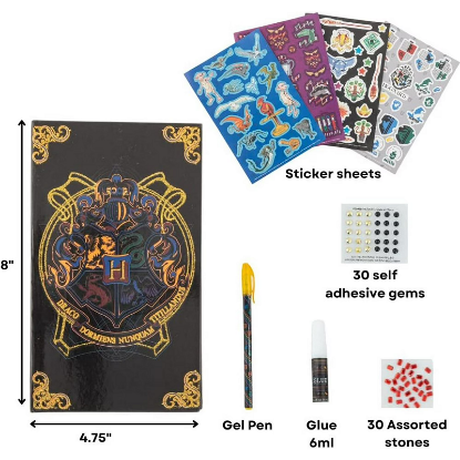 Picture of Harry Potter Hogwarts Glitter Journal with Gems Stickers and Gel Pen