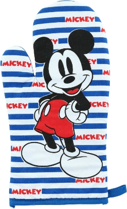 Picture of Disney  Mickey Mouse Oven Mitt Towel 3 Piece Kitchen Set Strips USA Blue