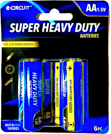 Picture of E-Circuit Super Heavy Duty Batteries AA1.5v 6pk