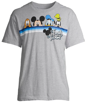 Picture of Disney Mickey Mouse Vacation Pals Adult T-Shirt Gray Size: Large