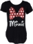 Picture of Disney Minnie Mouse Glitter Bow Women's T-Shirt Large Black