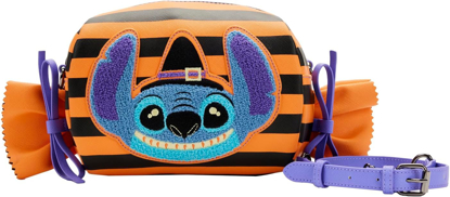 Picture of Disney Loungefly Lilo and Stitch Striped Halloween Candy Wrapper Crossbody Bag