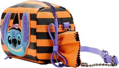 Picture of Disney Loungefly Lilo and Stitch Striped Halloween Candy Wrapper Crossbody Bag