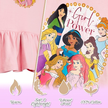 Picture of Disney Girls Glitter Dress Fleece Hoodie Pink