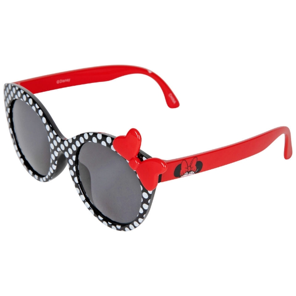 Picture of Disney Minnie Mouse Black Polka Dot Print Adult Sunglasses with Bow Black