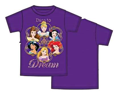Picture of Disney Youth Girl's Princess Dare to Dream Purple T-Shirt Large