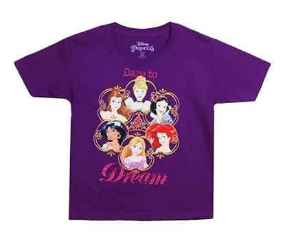 Picture of Disney Youth Girl's Princess Dare to Dream Purple T-Shirt Large