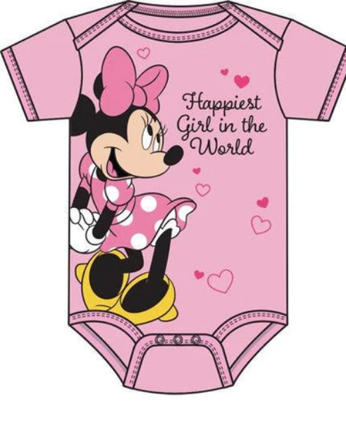 Picture of Disney Minnie Mouse Infant Onesie Light Pink Size 18M