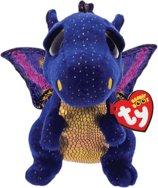 Picture of Ty Beanie Boos Saffire Blue Speckled Dragon Small 6 Inch