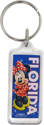 Picture of Disney Coy Minnie Mouse Lucite Keychain Florida Namedrop