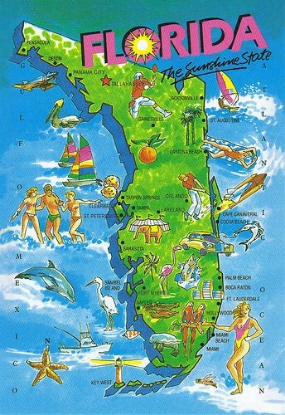 Picture of Postcard Florida Map