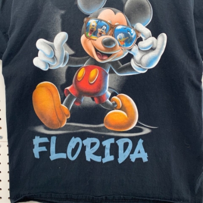 Picture of Disney Mickey Mouse With SunGlasses Florida Name Drop  Adult T-Shirt Black