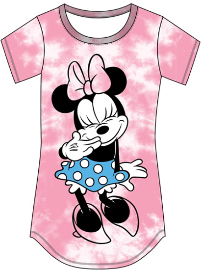 Picture of Disney Big Minnie Junior Tie Dye Print Light Pink Dorm Shirt