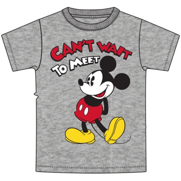 Picture of Disney Mickey Mouse Can't Wait to Meet Adult Tee Shirt Gray