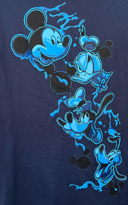 Picture of Disney Mickey Mouse and Friends Flow Adult Tee Shirt Neon Navy