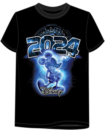 Picture of Disney  Mickey Electric Glow in the Dark  2024 Black Adult Tee