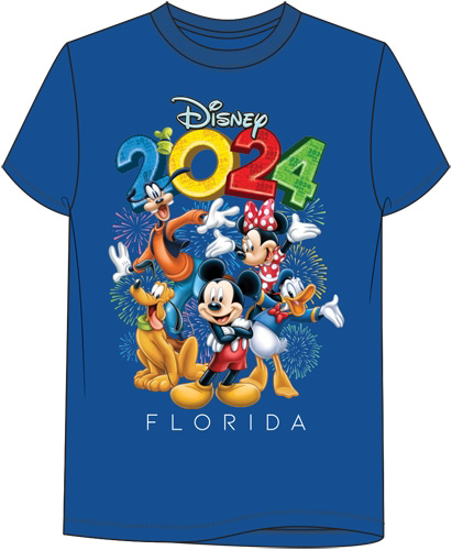 Picture of Mickey and Gang 2024 Party  Adult Tee Navy Florida Namedrop