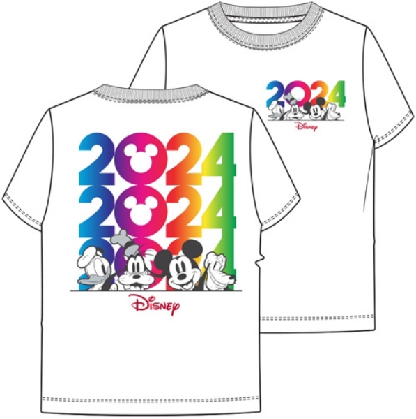 Picture of Disney Mickey Peeking Donald Goofy Mickey Pluto Adult Tee 2024 Peeking White