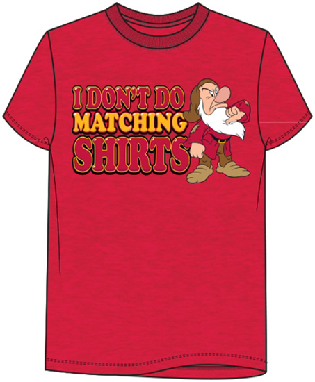 Picture of Grumpy The Dwarf I Don't Do Matching Shirts T-Shirt Red