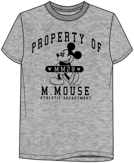 Picture of Disney Mickey Mouse Property of Mickey Mouse Adults Tee Gray