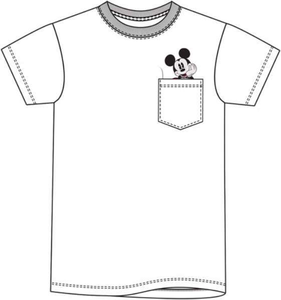 Picture of Disney Mickey Mouse Listening Men's Pocket Tee White