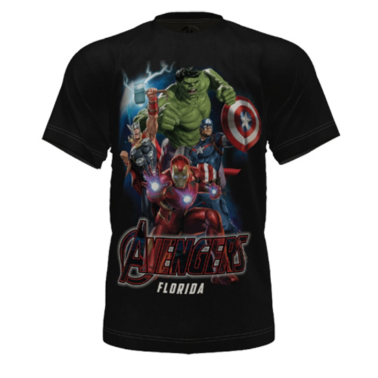 Picture of Marvel Avengers Boom Group Black Adult Tee Shirt Florida Namedrop