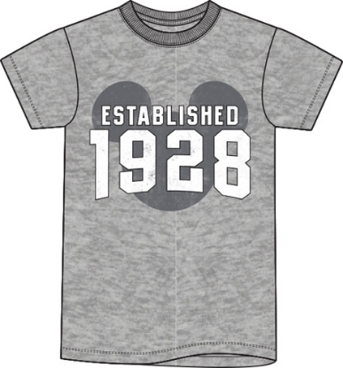 Picture of Disney Mickey Mouse Established 1928 Vintage Classic Adult Tee Gray