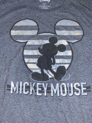 Picture of Disney Mickey Mouse Stripe Icon Tee Gray Heather