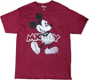 Picture of Disney Mickey Mouse Standing Adult Unisex Tee Maroon