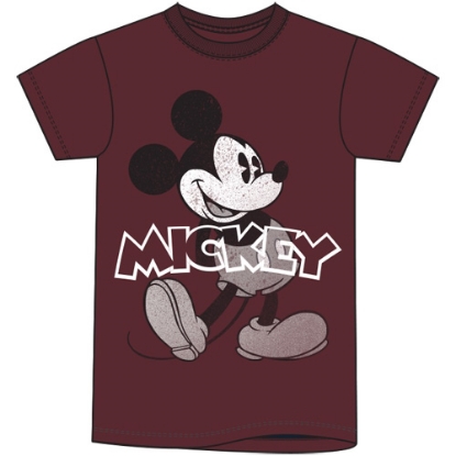 Picture of Disney Mickey Mouse Standing Adult Unisex Tee Maroon