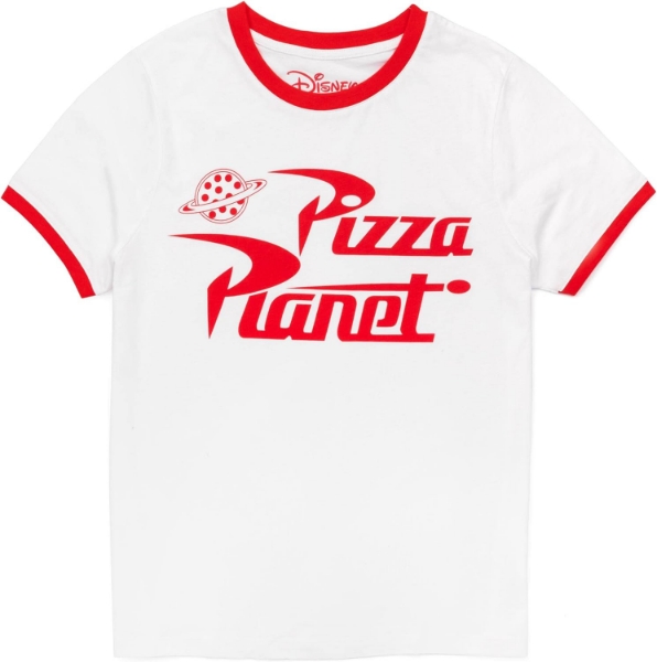 Picture of Disney Toy Story Pizza Planet Ringer Adult T-Shirt White & Red