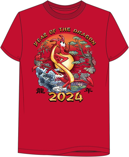 Picture of Disney Mushu Lunar Year Of The Dragon 2024 Red Adult Tee