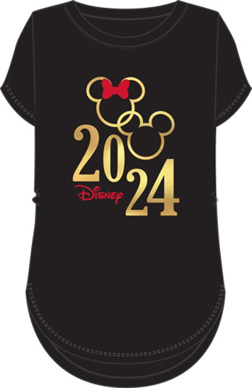Picture of Disney Mickey And Minnie Mouse 2024 Junior Fashion Hilo Loop Black Tee Shirt