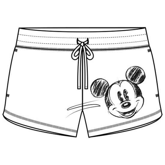 Picture of Disney Mickey Head Sketch Junior Beach Short White