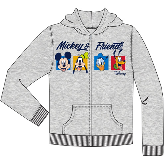 Picture of Mickey & Friends Line Up Youth Zipped Hoodie Gray