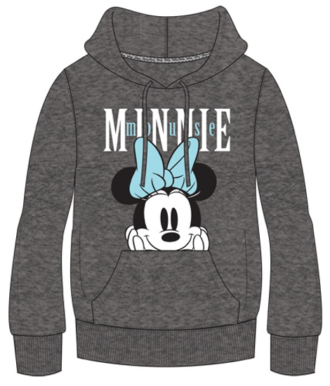 Picture of Disney Minnie With Blue Bow Adult Fleece Hoodie Gray