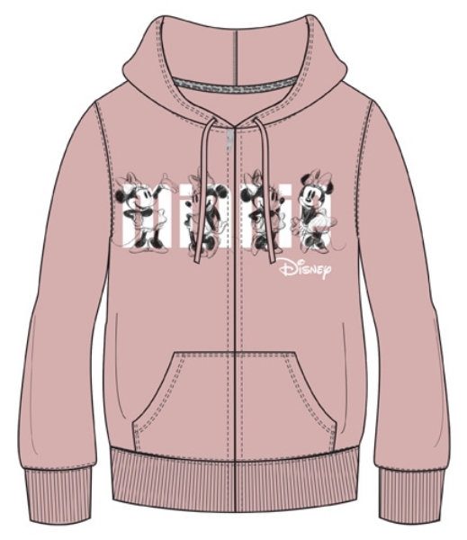 Picture of Disney Minnie Mouse Various Poses Zip Up Hoodie Dusty Rose