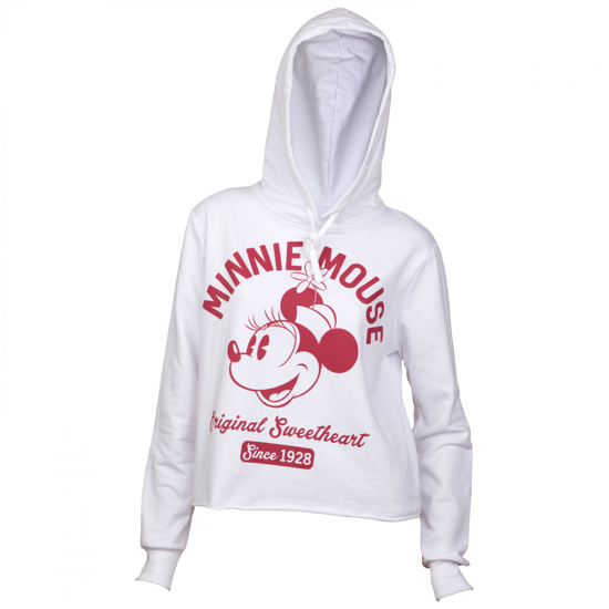 Picture of Disney Minnie Mouse Original Sweetheart Junior Fashion Crop Hoodie White Red