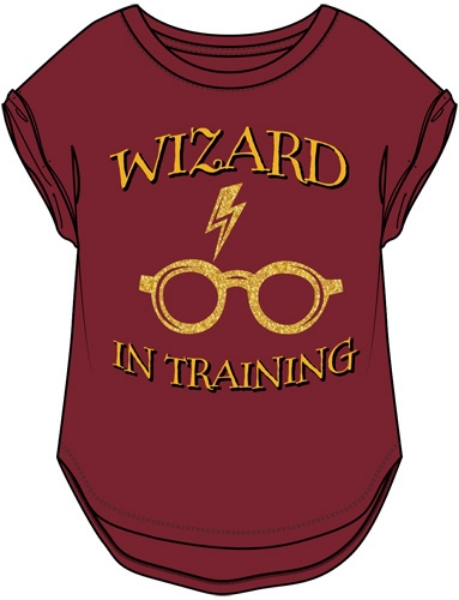 Picture of Harry Potter Wizard in Training Youth Girls Hi Lo Cuffed Sleeve Cardinal Red