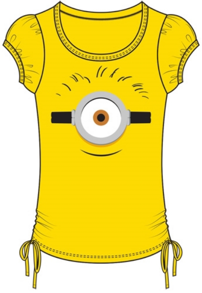 Picture of Disney Minions Fun Side Youth Girls Tie Tee Yellow