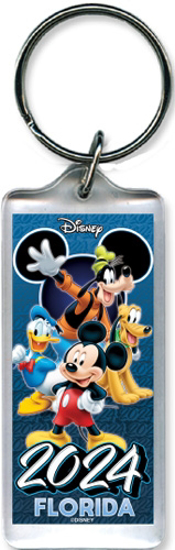 Picture of Disney Mickey And Gang 2024 All Ears Lucite Keychain Florida Namedrop