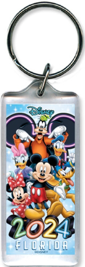 Picture of Disney Mickey Mouse Neon Ears 2024 Lucite Keychain Florida Namedrop